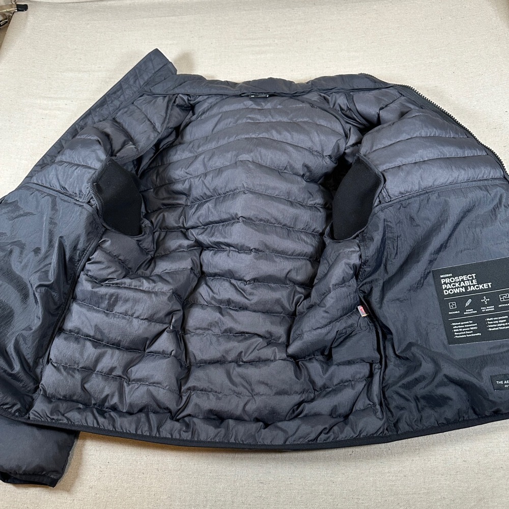 Aether Prospect Packable Down Jacket Mens Medium‎ Gray Puffer - Picture 8 of 9